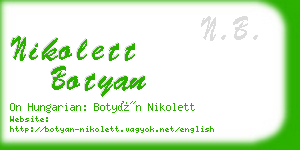 nikolett botyan business card